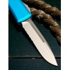 Нож складной MicroTech MCT12111TQ Ultratech, StoneWash Part Serrated Blade, Turquoise Handle