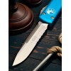 Нож складной MicroTech MCT12111TQ Ultratech, StoneWash Part Serrated Blade, Turquoise Handle