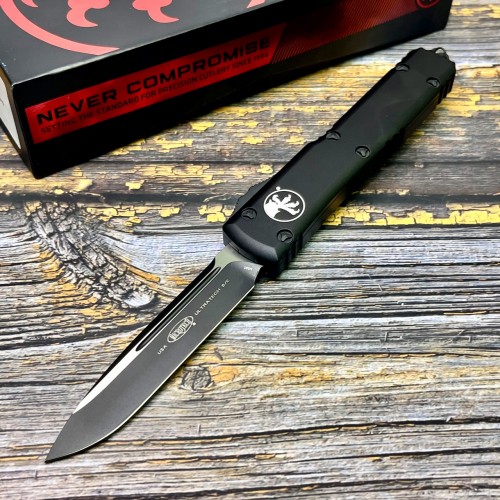 Нож складной MicroTech MCT1211T Ultratech, M390 Black Blade, Black Aluminium Handle