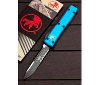 Нож складной MicroTech MCT1212TQ Ultratech, Black Part Serrated Blade, Turquoise Handle