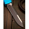 Нож складной MicroTech MCT1212TQ Ultratech, Black Part Serrated Blade, Turquoise Handle