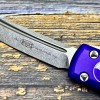 Нож складной MicroTech MCT12310PU Ultratech, M390 Tanto StoneWashed Blade, Purple Aluminium Handle