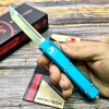 Нож складной MicroTech MCT12310TQ Ultratech, M390 StoneWashed Blade, Turquoise Aluminum Handle