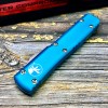 Нож складной MicroTech MCT12310TQ Ultratech, M390 StoneWashed Blade, Turquoise Aluminum Handle