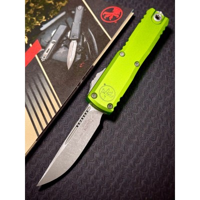 Нож складной MicroTech MCT1231410APNG UTX-85 Gen IV, Apocalyptic Blade, Neon Green Handle