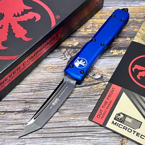 Нож складной MicroTech MCT1231NA Ultratech, Black Blade, Navy Blue Handle