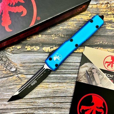 Нож складной MiсroTech MCT1231TQ Ultratech, Black Tanto Blade, Blue Handle