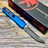 Нож складной MicroTech MCT1232BL Ultratech, M390 Tanto PartSerrated Black Blade, Blue Handle