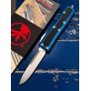 Нож складной MicroTech MCT12410BLS Daytona, StoneWash Blade, Blue Handle
