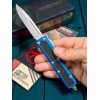Нож складной MicroTech MCT12410BLS Daytona, StoneWash Blade, Blue Handle