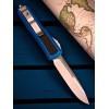 Нож складной MicroTech MCT12410BLS Daytona, StoneWash Blade, Blue Handle