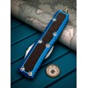 Нож складной MicroTech MCT12410BLS Daytona, StoneWash Blade, Blue Handle