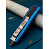 Нож складной MicroTech MCT12410BLS Daytona, StoneWash Blade, Blue Handle