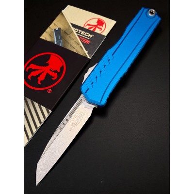 Нож складной MicroTech MCT124110BL Cypher II, StoneWash Blade, Blue Handle Нож складной MicroTech MCT124110BL Cypher II, StoneWash Blade, Blue Handle