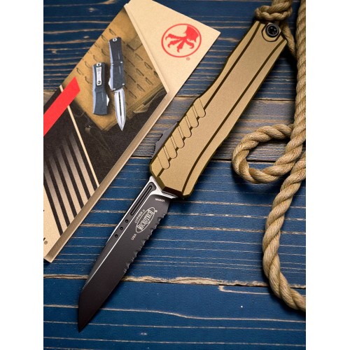 Нож складной MicroTech MCT12412OD Cypher II, Part Serrated Black Blade, OD Green Handle Нож складной MicroTech MCT12412OD Cypher II, Part Serrated Black Blade, OD Green Handle