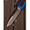 Нож складной MicroTech MCT1241BLS Daytona, Black Blade, Blue Handle