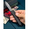 Нож складной MicroTech MCT1242TS Daytona, Black Part Serrated Blade, Black Handle