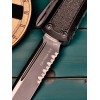 Нож складной MicroTech MCT1242TS Daytona, Black Part Serrated Blade, Black Handle