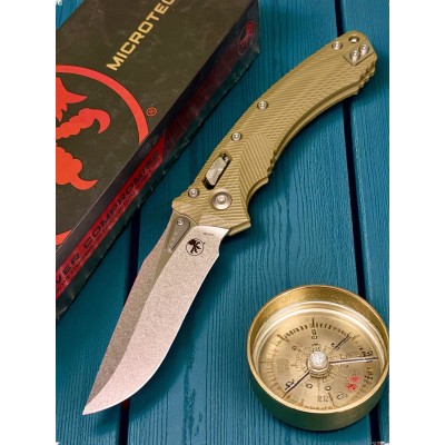 Нож складной MicroTech MCT137RL10FLGTOD Amphibian Ram-Lok, StoneWashed Blade, OD Green Handle Нож складной MicroTech MCT137RL10FLGTOD Amphibian Ram-Lok, StoneWashed Blade, OD Green Handle