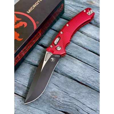 Нож склданой MicroTech MCT137RL1FLRD Amphibian, DLC Blade, Red Aluminium Handle