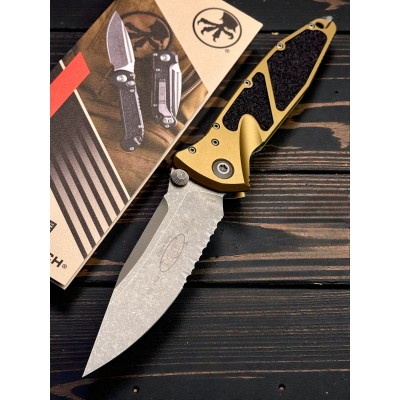 Нож складной MicroTech MCT16011APTA Socom Elite, Apocalyptic Part Serrated Blade, Tan Handle