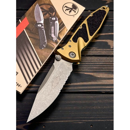 Нож складной MicroTech MCT16011APTA Socom Elite, Apocalyptic Part Serrated Blade, Tan Handle Нож складной MicroTech MCT16011APTA Socom Elite, Apocalyptic Part Serrated Blade, Tan Handle