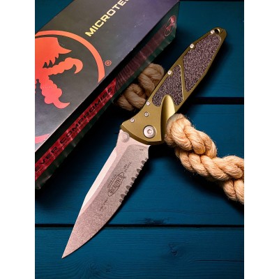Нож складной MicroTech MCT16011OD Socom Elite, Part Serrated StoneWash Blade