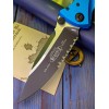 Нож складной MicroTech MCT1602BL Socom Elite, Part Serrated Black Blade, Blue Handle