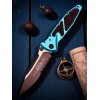 Нож складной MicroTech MCT1602TQ Socom Elite, Black Part Serrated Turquoise Handle