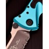 Нож складной MicroTech MCT1602TQ Socom Elite, Black Part Serrated Turquoise Handle