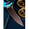 Нож складной MicroTech MCT1602TQ Socom Elite, Black Part Serrated Turquoise Handle