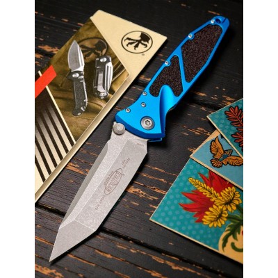Нож складной MicroTech MCT16110APBL Socom Elite, Apocalyptic Blade, Blue Handle