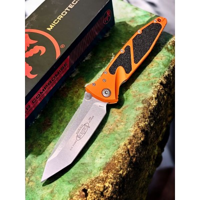 Нож складной MicroTech MCT16110OR Socom Elite, StoneWash Blade, Orange Handle