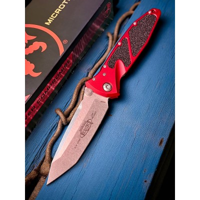 Нож складной MicroTech MCT16110RD Socom Elite, StoneWash Blade, Red Handle