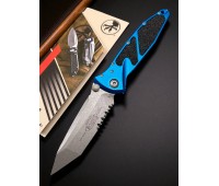 Нож складной MicroTech MCT16111APBL Socom Elite, Apocalyptic Part Serrated Blade, Blue Handle Нож складной MicroTech MCT16111APBL Socom Elite, Apocalyptic Part Serrated Blade, Blue Handle