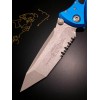 Нож складной MicroTech MCT16111APBL Socom Elite, Apocalyptic Part Serrated Blade, Blue Handle