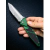 Нож складной MicroTech MCT16111APEG Socom Elite, Apocalyptic Serrated Blade, Emerald Green Handle