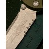 Нож складной MicroTech MCT16111APWL Socom Elite, Part Serrated Apocalyptic Blade, Woodlands Green Handle