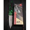 Нож складной MicroTech MCT16112APEG Socom Elite, Apocalyptic Serrated Blade, Emerald Green Handle