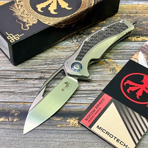 Нож складной MicroTech MCT165C4CFITI Matrix, Titanium - Carbon Fiber Handle