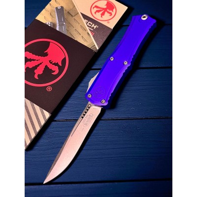 Нож складной MicroTech MCT1705M10PU Hera II Mini, M390 Recurve StoneWash Blade, Purple Handle