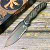 Нож складной MicroTech MCT190C2DLC Anax, DLC Part Serrated Blade, Titanium Carbon Handle