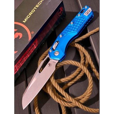 Нож складной MicroTech MCT21010APFRBL MSI, Apocalyptic Blade, Blue Aluminium Handle