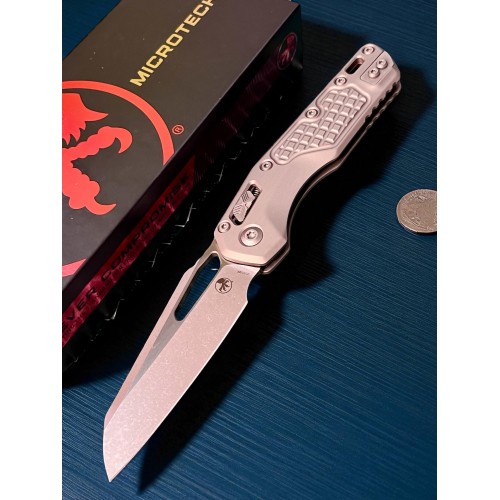 Нож складной MicroTech MCT21010APFRNC MSI, Apocalyptic Blade, Gray Aluminium Handle