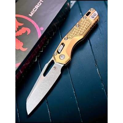 Нож складной MicroTech MCT21010APFRTA MSI Apocalyptic Blade, Tan Aluminium Handle