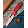 Нож складной MicroTech MCT21010FLRD MSI Ram-Lok, StoneWashed Blade, Red Aluminium Handle
