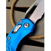 Нож складной MicroTech MCT21011FRBL MSI, Part Serrated StoneWash Blade, Blue Aluminium Handle