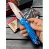 Нож складной MicroTech MCT21011FRBL MSI, Part Serrated StoneWash Blade, Blue Aluminium Handle