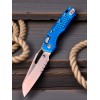Нож складной MicroTech MCT21011FRBL MSI, Part Serrated StoneWash Blade, Blue Aluminium Handle
