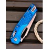 Нож складной MicroTech MCT21011FRBL MSI, Part Serrated StoneWash Blade, Blue Aluminium Handle